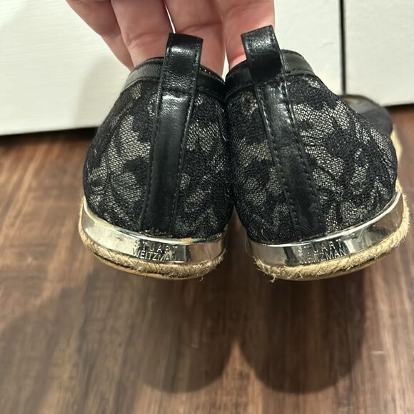Stuart Weitzman Black Lace Platform Shoes, Size 7.5 - Picture 5 of 13